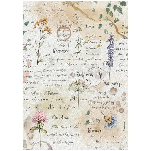 Stamperia Flowers and Poems A4 Rice Paper Selection (6pcs) (DFSA4XFP)