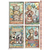 Stamperia Furry Friends 2 A4 Rice Paper Selection (6pcs) by Antonis Tzanidakis (DFSA4XAF)