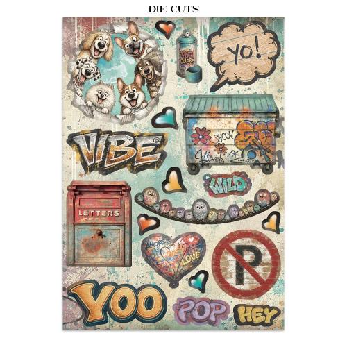 Stamperia Furry Friends 2 Junk Journal Stickers, Backgrounds, Cut-Outs by Antonis Tzanidakis (SBJK33)