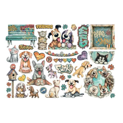 Stamperia Furry Friends 2 Ephemera by Antonis Tzanidakis (DFLCT94)