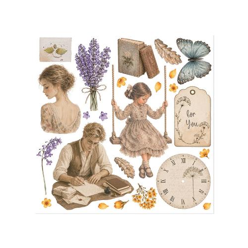 Stamperia Flowers and Poems Rub-On 15,5x15x5cm Assortment (6pcs) (DFLRBX24)