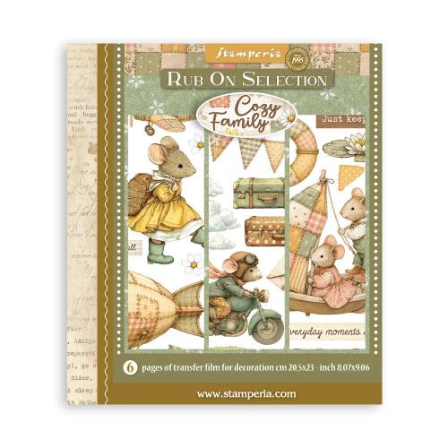 Stamperia Cozy Family Rub-On 20,5x23cm Assortment (6pcs) (DFLRBXG17)
