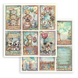 Stamperia Furry Friends 2 8x8 Inch Paper Pack by Antonis Tzanidakis (SBBS150)