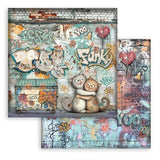 Stamperia Furry Friends 2 8x8 Inch Paper Pack by Antonis Tzanidakis (SBBS150)