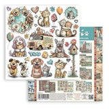 Stamperia Furry Friends 2 8x8 Inch Paper Pack by Antonis Tzanidakis (SBBS150)