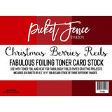 Picket Fence Studios Fabulous Foiling Toner Card Stock Christmas Berries Reds (6pcs) (FT-113)