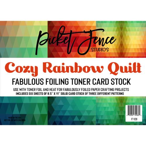 Picket Fence Studios Fabulous Foiling Toner Card Stock Cozy Rainbow Quilt (6pcs) (FT-128)