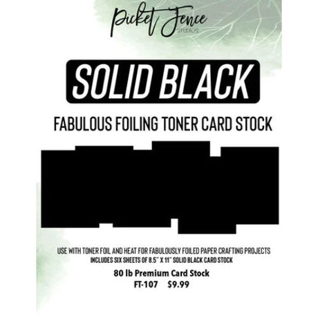 Picket Fence Studios Fabulous Foiling Toner Card Stock Solid Black (6pcs)