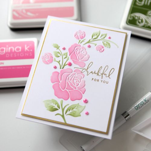 Gina K Designs - STENCIL- Radiant Roses Layering Stencil