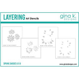 Gina K Designs - STENCIL- Spring Daisies Layering Stencil