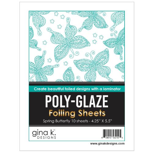 Gina K Designs - POLY-GLAZE Foiling Sheets- Spring Butterfly