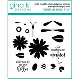 Gina K Designs - STAMPS- Flowers and Wings MINI