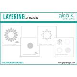 Gina K Designs - STENCIL- Spectacular Sunflowers Layering Stencil