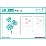 Gina K Designs - STENCIL - Tranquil Lotus Layering Stencils