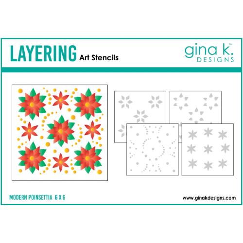 Gina K Designs - STENCILS- Modern Poinsettia