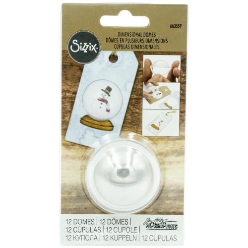 Sizzix Dimensional Domes 12/Pkg Inspired By Tim Holtz Clear 1.25" Diameter