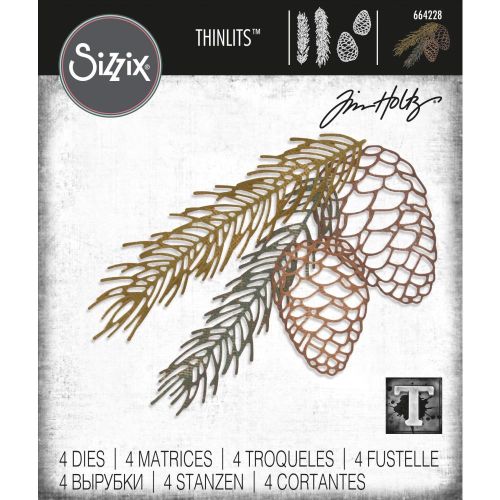 Sizzix Thinlits Dies By Tim Holtz 4/Pkg Pine Branch