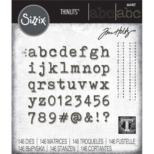 Sizzix Thinlits Dies By Tim Holtz Alphanumeric Tiny Type Lower