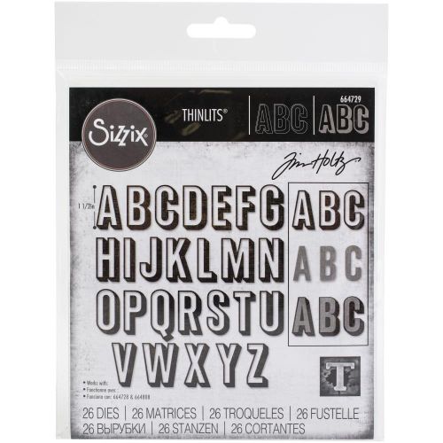 Sizzix Thinlits Dies By Tim Holtz 26/Pkg Alphanumeric, Shadow Upper