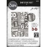 Sizzix 3-D Texture Fades Embossing Folder - Numbered by Tim Holtz