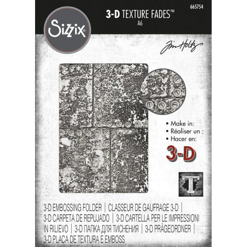 Sizzix 3-D Texture Fades Embossing Folder - Industrious by Tim Holtz