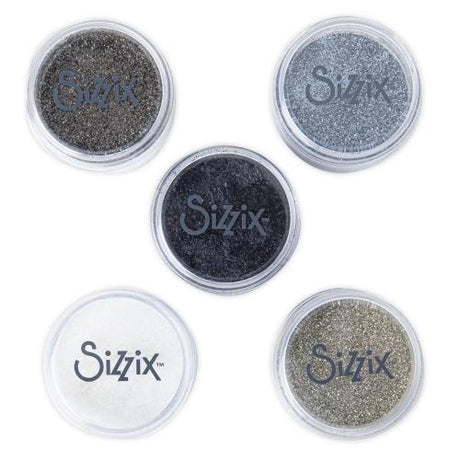 Sizzix Making Essential Biodegradable Fine Glitter 12g Neutrals, 5/Pkg