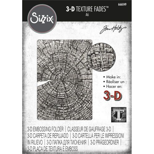 Sizzix - 3-D Texture Fades Embossing Folder - Tree Rings by Tim Holtz