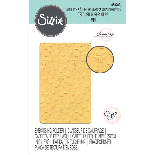 Sizzix Multi-Level Textured Impressions Embossing Folder Mini Scattered Florals By Olivia Rose 666263