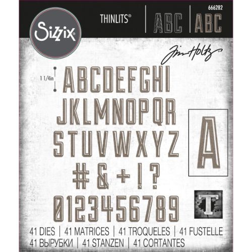 Sizzix Thinlits Die Set 41PK - Alphanumeric Emporium by Tim Holtz