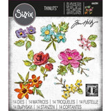 Sizzix Thinlits Die Set 14PK - Brushstroke Flowers, Mini by Tim Holtz