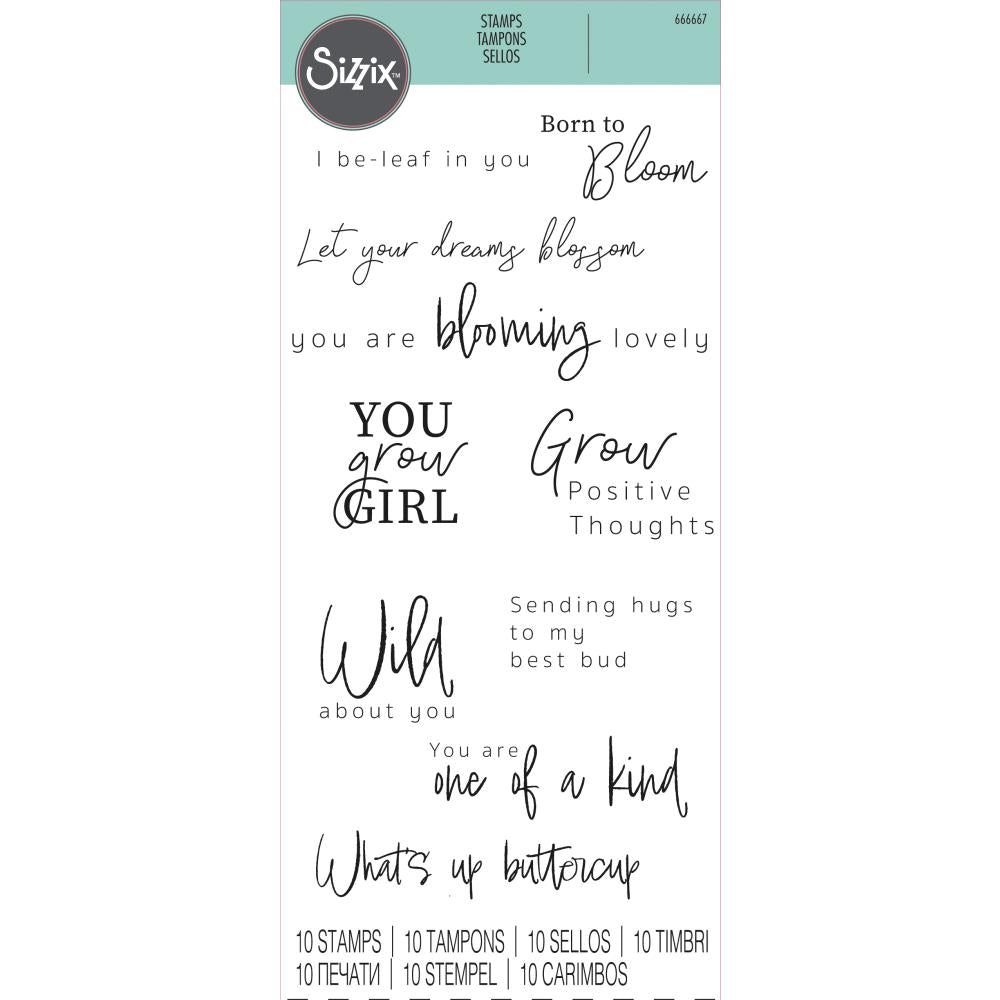 Sizzix Clear Stamps 10/Pkg Born To Bloom