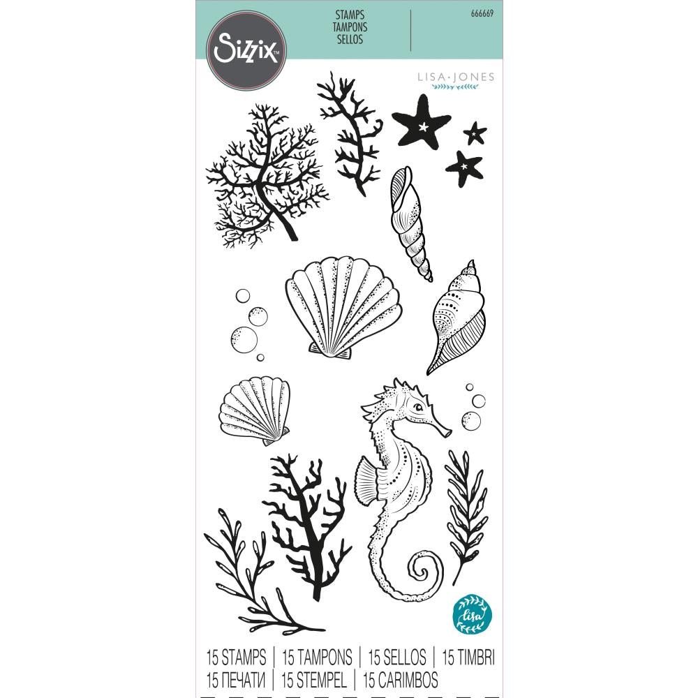 Sizzix Clear Stamps By Lisa Jones 15/Pkg Ocean Elements