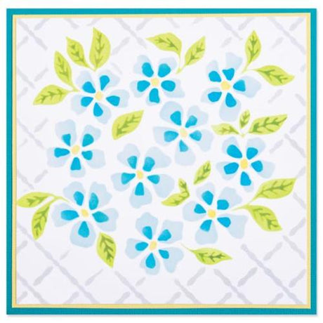 Sizzix Layered Stencils By Eileen Hull 4/Pkg Watercolor Flowers & Lattice - 666690