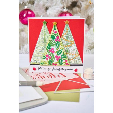 Sizzix Clear Stamps w/Stencil by Stacey Park Cosmopolitan Christmas, Merry & Light (16pcs)