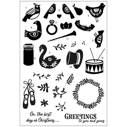 Sizzix A5 Clear Stamps Set 30/Pkg By Catherine Pooler-12 Days Of Christmas - 666726