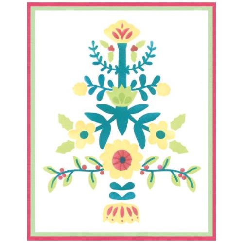 Sizzix A6 Layered Stencils 4/Pkg By Catherine Pooler Folk Tree - 666731