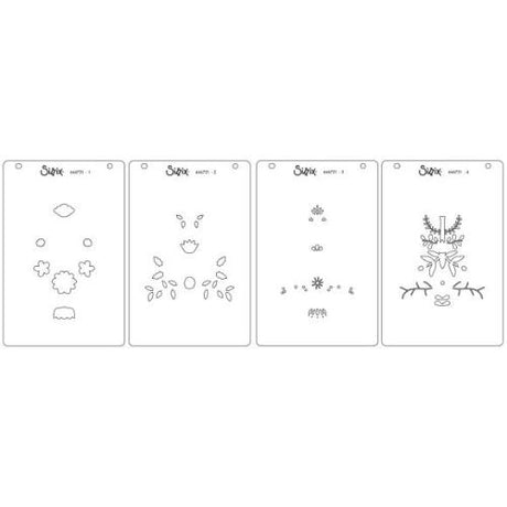 Sizzix A6 Layered Stencils 4/Pkg By Catherine Pooler Folk Tree - 666731
