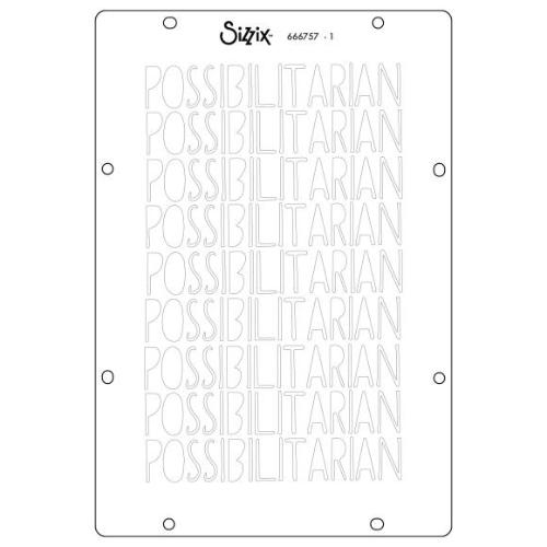 Sizzix Clear Stamp Set 13/Pkg W/Stencils 3/Pkg By Cat Kerr-Possibilitarian - 666757