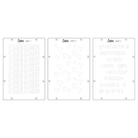 Sizzix Clear Stamp Set 13/Pkg W/Stencils 3/Pkg By Cat Kerr-Possibilitarian - 666757