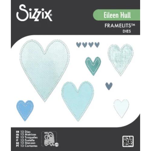 Sizzix Framelits Die Set Stitched Hearts (13pcs) by Eileen Hull (666813)