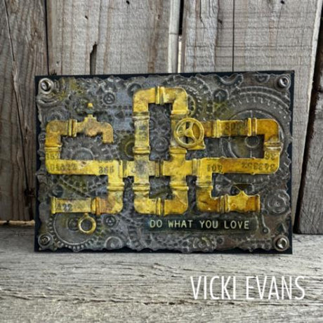 Sizzix Multi Level Textured Impressions Embossing Folder Vault Gears by Tim Holtz