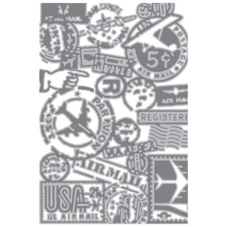 Sizzix Multi Level Textured Impressions Embossing Folder Vault Airmail by Tim Holtz