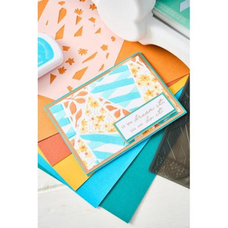 Sizzix A6 Stencil 4PK   Fragmented Floral #2 by Stacey Park