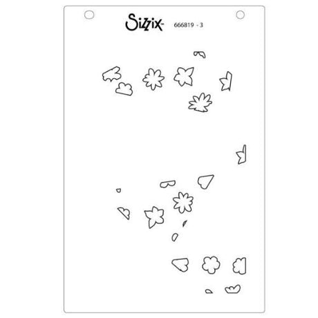 Sizzix A6 Stencil 4PK   Fragmented Floral #2 by Stacey Park