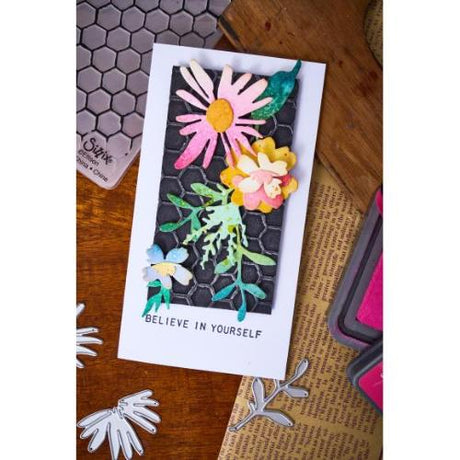 Sizzix 2D TF Embossing Folder w/11PK Thinlit Set  Vault Side-Order Floristry by Tim Holtz