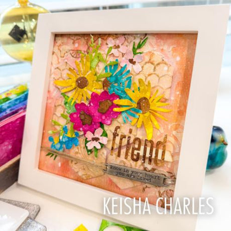 Sizzix 2D TF Embossing Folder w/11PK Thinlit Set  Vault Side-Order Floristry by Tim Holtz