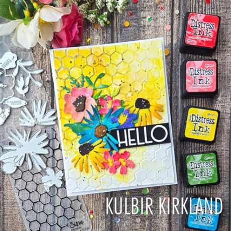 Sizzix 2D TF Embossing Folder w/11PK Thinlit Set  Vault Side-Order Floristry by Tim Holtz