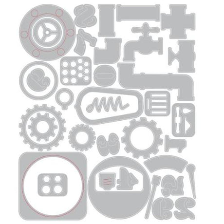 Sizzix Thinlits 37PK Die Set  Vault Industrial by Tim Holtz