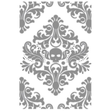 Sizzix Multi-Level Texture Fades A6 Embossing Folder Vault Skull by Tim Holtz (666912)