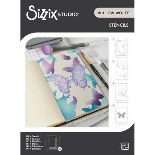Sizzix Studio Layered Stencils Butterflies by Willow Wolfe (667040)